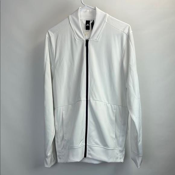 Adidas Men’s Snap Jacket White Full Zip Size M - Picture 2 of 9